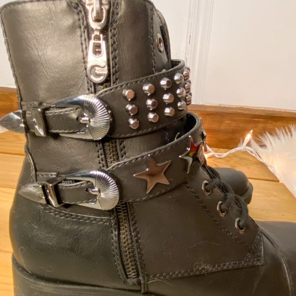 ❌SOLD❌G by Guess Andray Star Studded Combat Boots - Picture 5 of 8